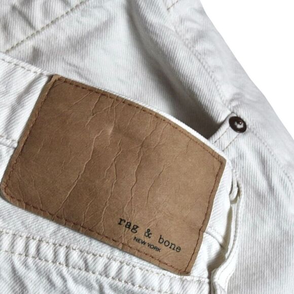 Rag & Bone Womens Rosa Mid Rise Boyfriend White Heavy Distressed Jeans Denim 31 - Picture 3 of 16